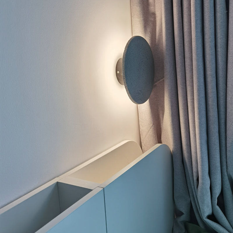 Lampada a parete circolare Moderna lampada montata a parete a 1 luce con tonalità di cemento