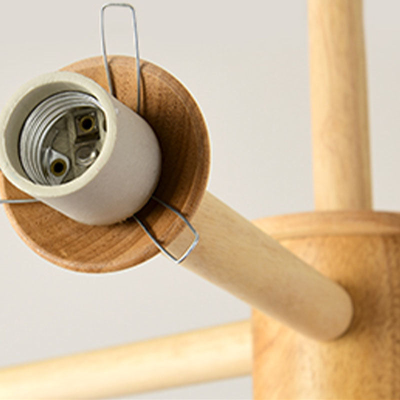 Kreative hölzerne Deckenleuchte mit Glasschatten für den Salon