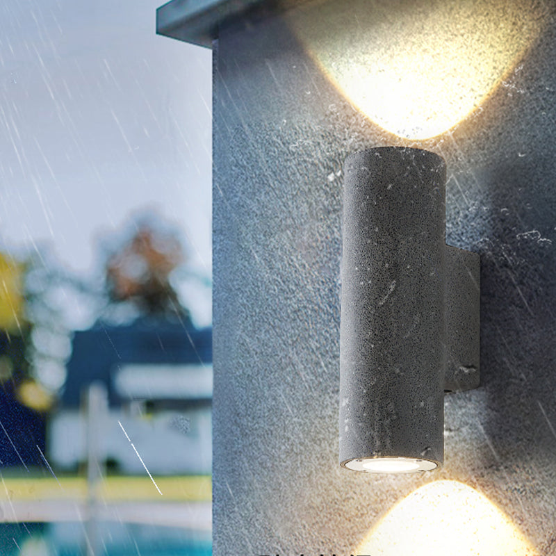 Lampada a parete Moderna lampada a parete grigia a 2 luci con tonalità di cemento