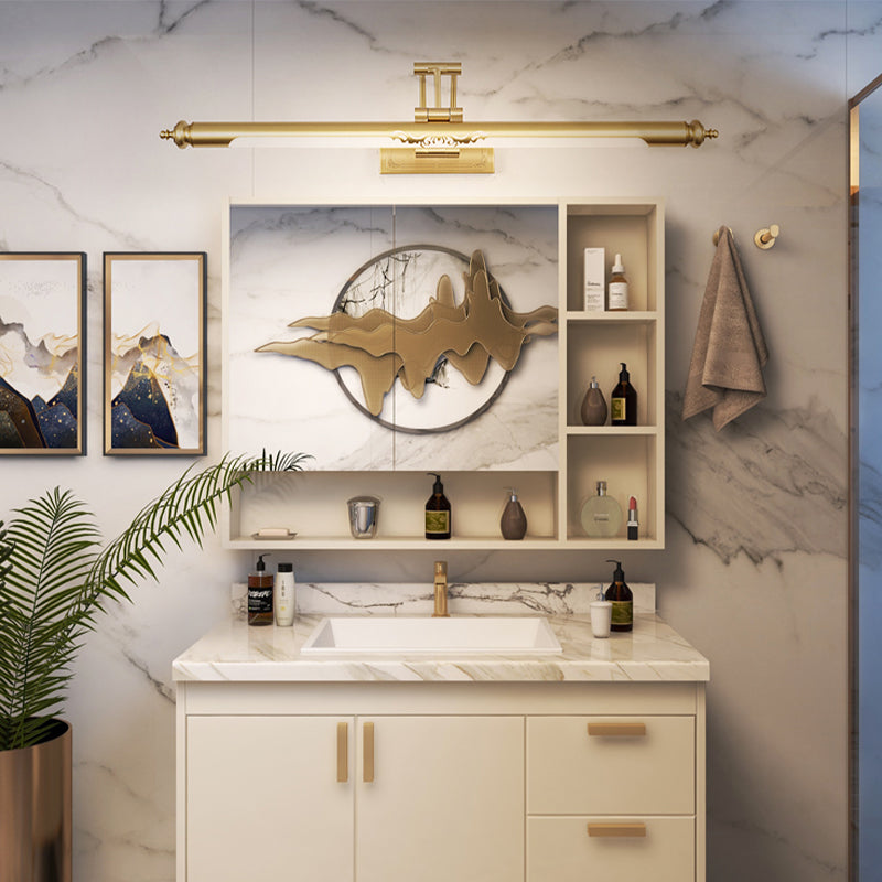 Tube Metal Wall Lighting Ideas Modernism LED Vanity Mirror Lamp with Adjustable Arm