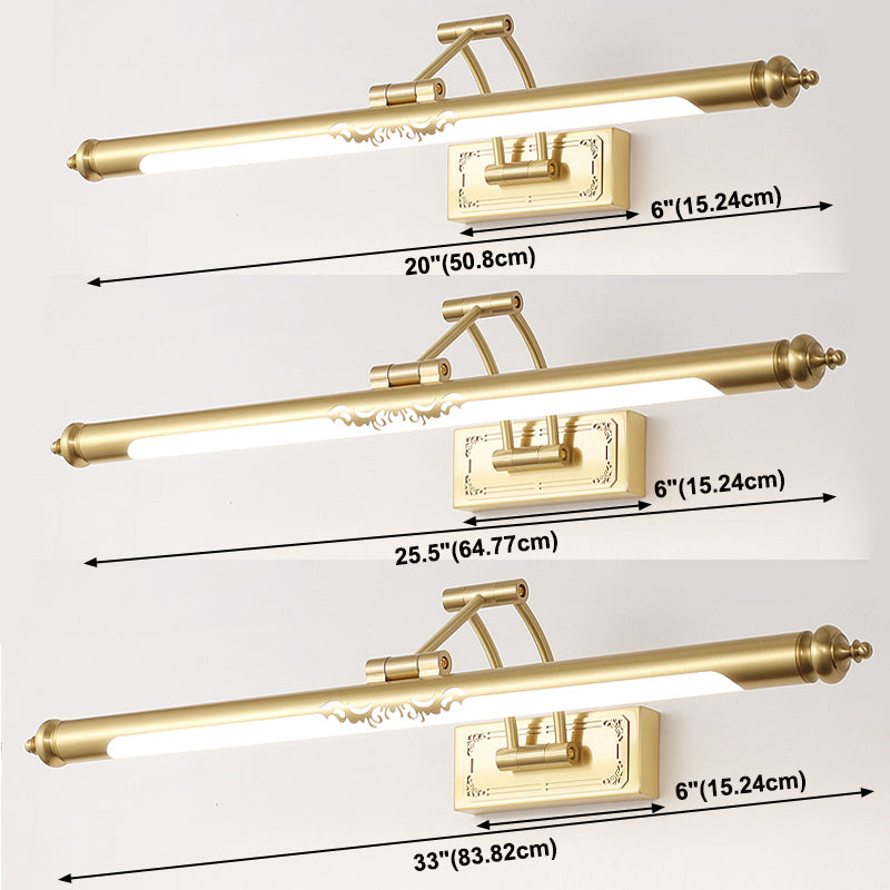 Tube Metal Wall Lighting Ideas Modernism LED Vanity Mirror Lamp with Adjustable Arm