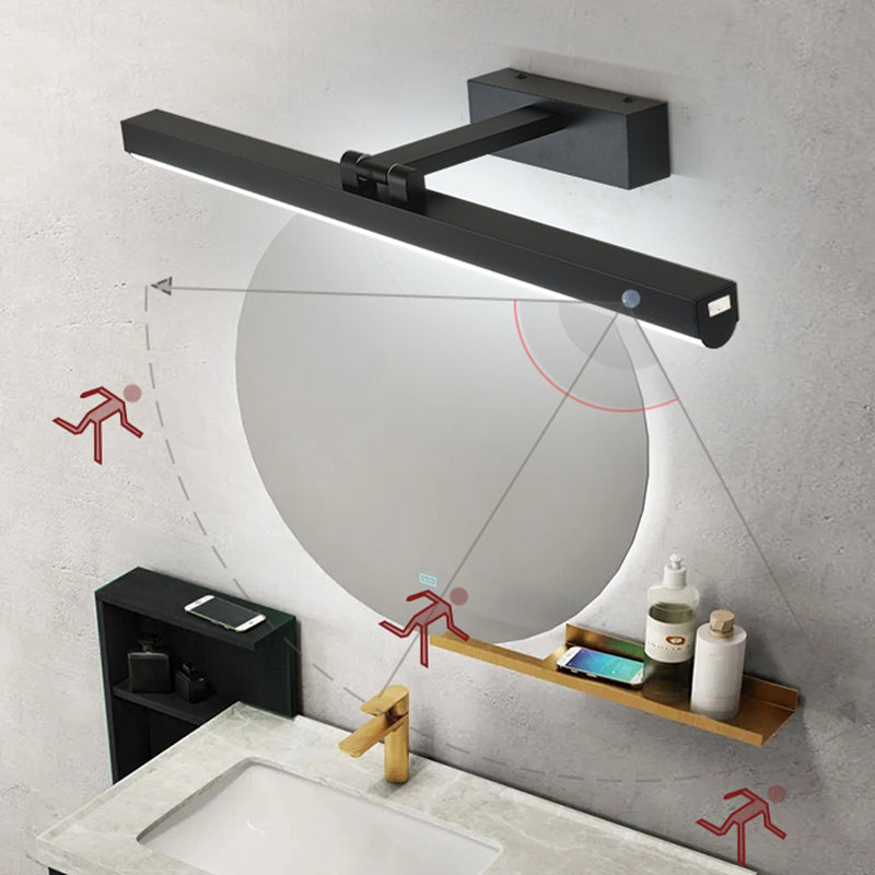 Minimalist Style LED Wall Mounted Vanity Light Metal Simple Bathroom Vanity Sconce Acrylic Shade