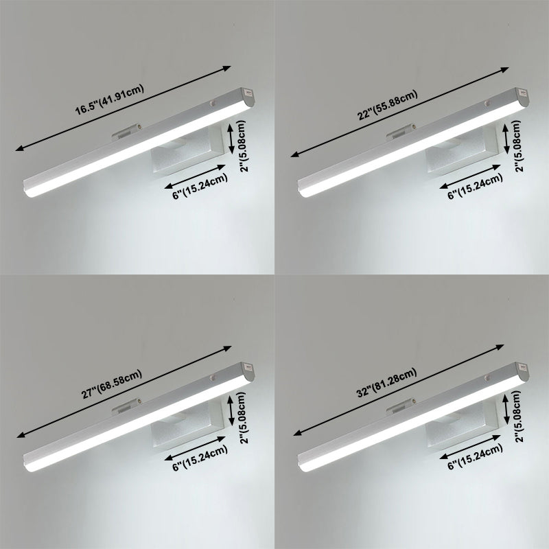 Minimalist Style LED Wall Mounted Vanity Light Metal Simple Bathroom Vanity Sconce Acrylic Shade