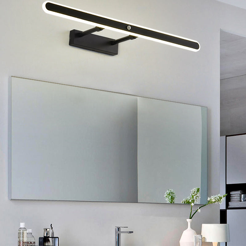 Minimalist 1-Light Linear Mirror Front Lamp Acrylic Shade LED Bathroom Wall Mounted Light Fixture