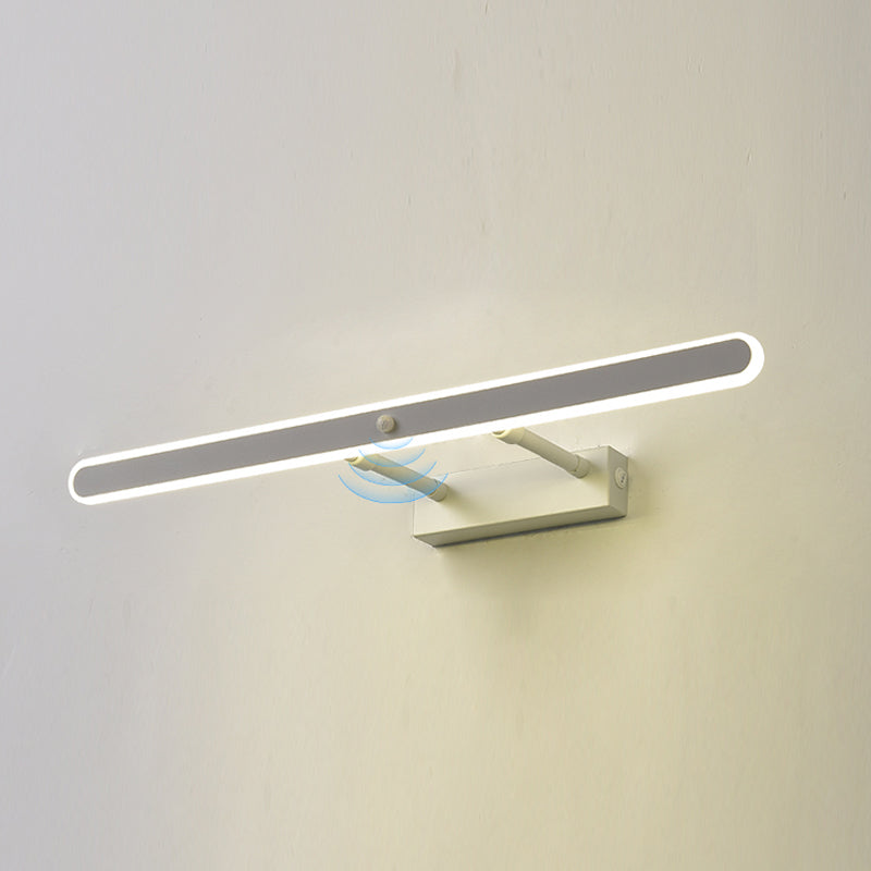 Minimalist 1-Light Linear Mirror Front Lamp Acrylic Shade LED Bathroom Wall Mounted Light Fixture