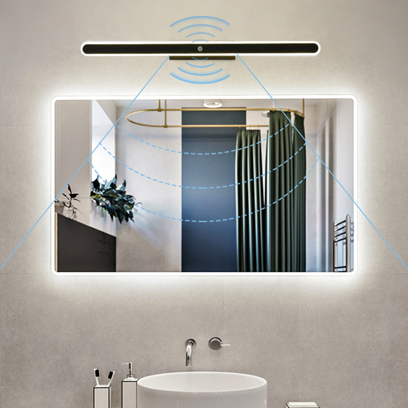 Minimalist 1-Light Linear Mirror Front Lamp Acrylic Shade LED Bathroom Wall Mounted Light Fixture