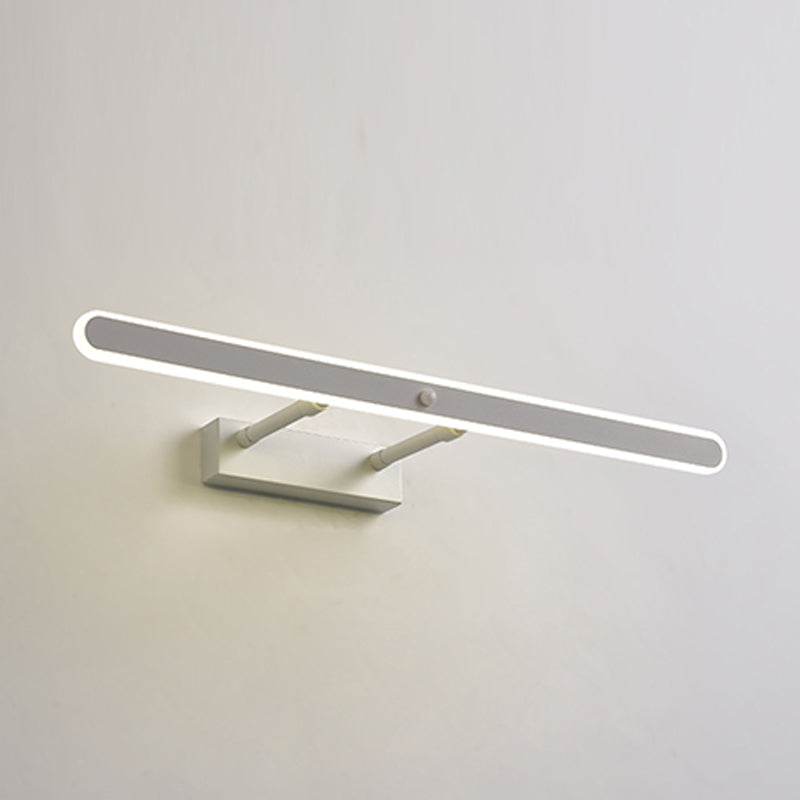 Minimalist 1-Light Linear Mirror Front Lamp Acrylic Shade LED Bathroom Wall Mounted Light Fixture