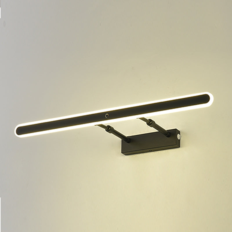 Minimalist 1-Light Linear Mirror Front Lamp Acrylic Shade LED Bathroom Wall Mounted Light Fixture
