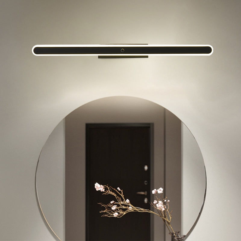 Minimalist 1-Light Linear Mirror Front Lamp Acrylic Shade LED Bathroom Wall Mounted Light Fixture