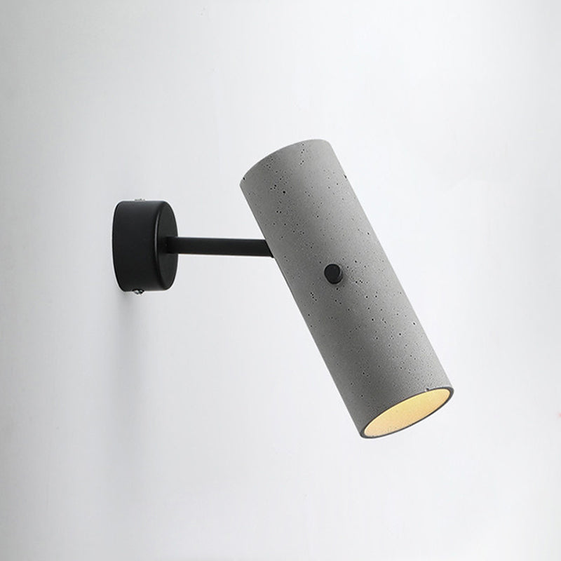 Lampada a parete cilindro lampada moderna a parete grigia a 1 luce con tonalità di cemento