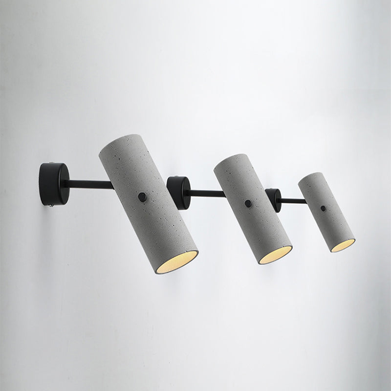 Lampada a parete cilindro lampada moderna a parete grigia a 1 luce con tonalità di cemento