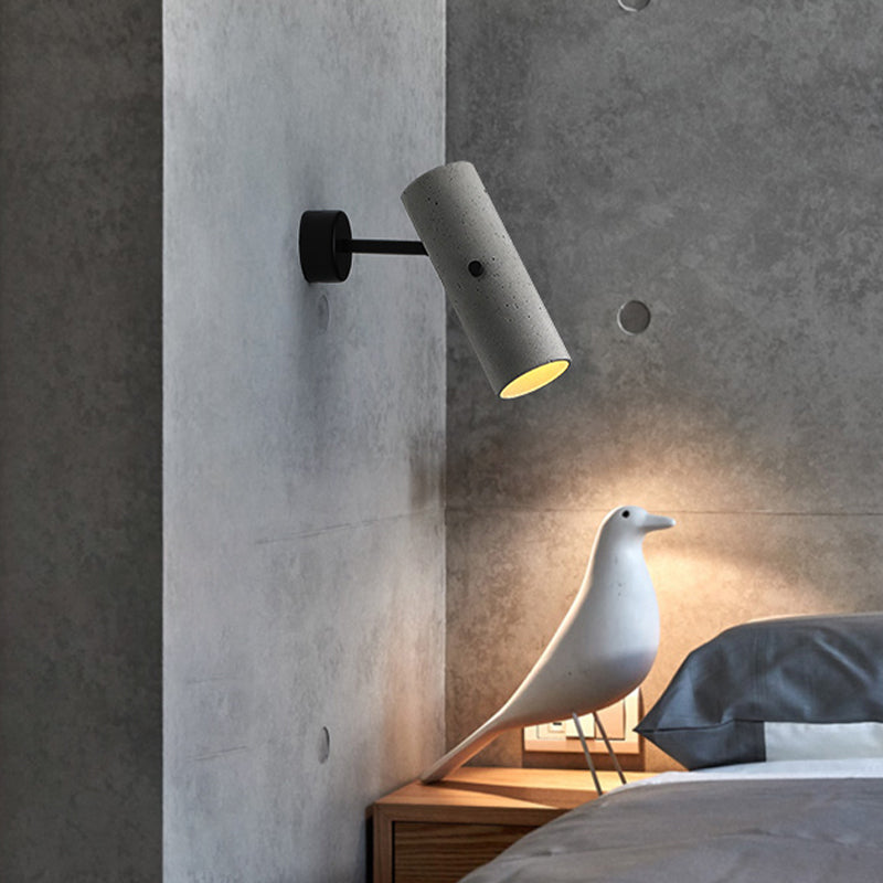 Lampada a parete cilindro lampada moderna a parete grigia a 1 luce con tonalità di cemento