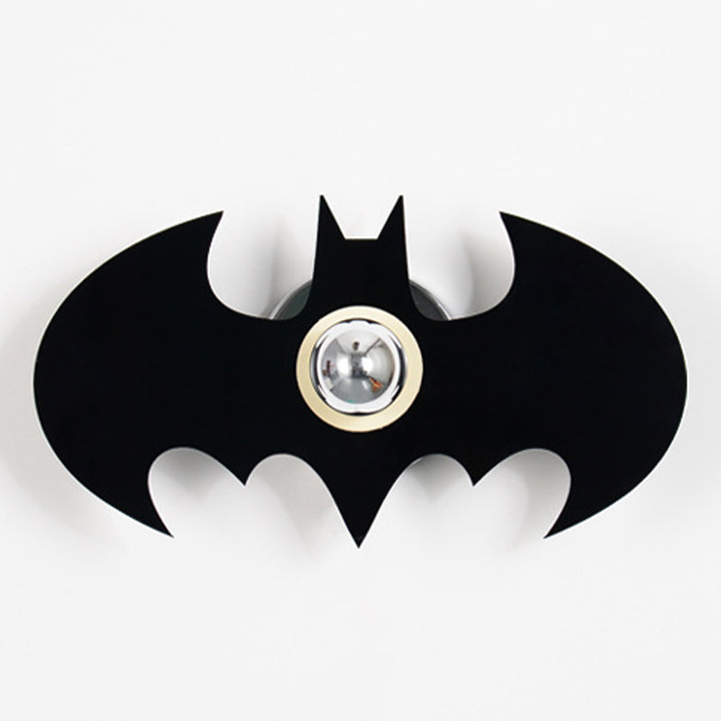 Black 1 Light Wall Sconce Acrylic Batman Wall Light Fixture for Kids Room