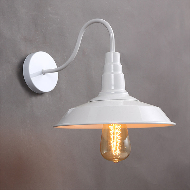 Industrial Metal 1 Light Wall Light with Gooseneck Arm for Stairs Pathway Farmhouse
