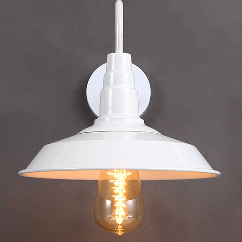 Industrial Metal 1 Light Wall Light with Gooseneck Arm for Stairs Pathway Farmhouse