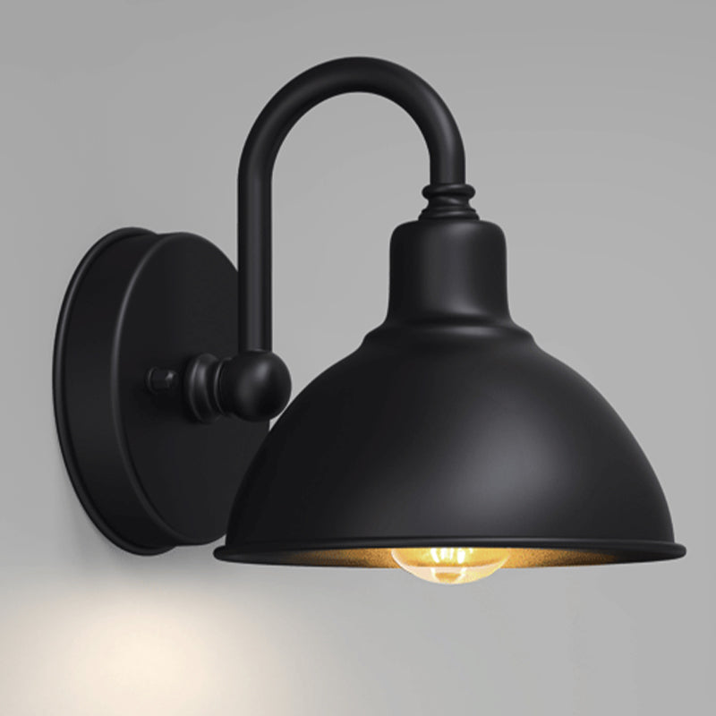 Schwarz 1 leichte Leuchten leichte industrielle Eisenzierpanzer Wandlampe für den Freien im Freien