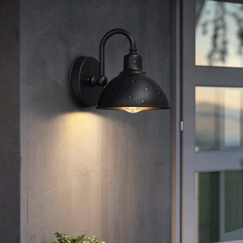 Schwarz 1 leichte Leuchten leichte industrielle Eisenzierpanzer Wandlampe für den Freien im Freien