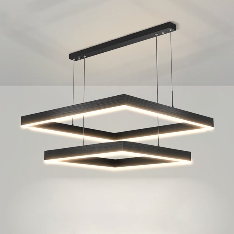 Modern Square Shape Chandelier Light Fixtures Restaurant Hanging Chandelier for Sitting Room