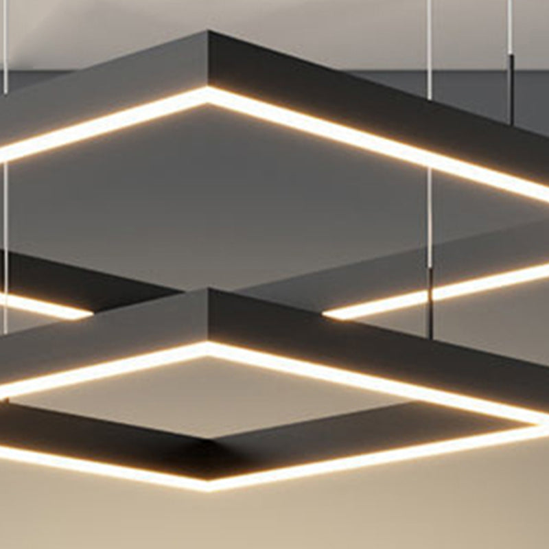 Modern Square Shape Chandelier Light Fixtures Restaurant Hanging Chandelier for Sitting Room