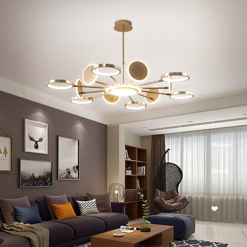 Contemporary Unique Iron LED Chandelier Light Fixtures Multi Head Hanging Chandelier for Restaurant