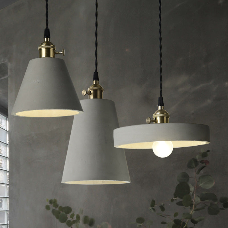 Moderne Einlichtgrau-Zementrahmen Anhänger Licht für Esszimmer Schlafzimmer
