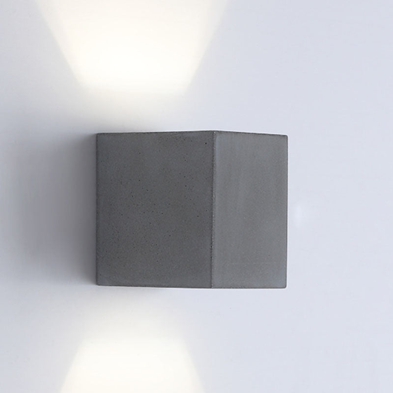 Cuboid Wall Light Farmture Moderne 1-licht grijze wandlamp met cementschaduw