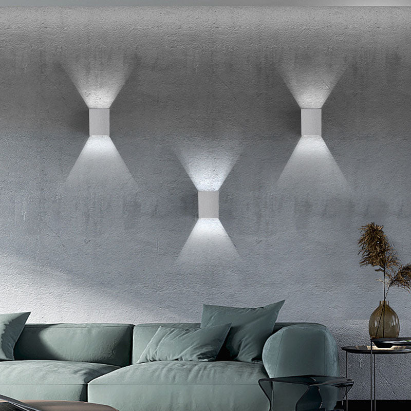 Cuboid Wall Light Farmture Moderne 1-licht grijze wandlamp met cementschaduw
