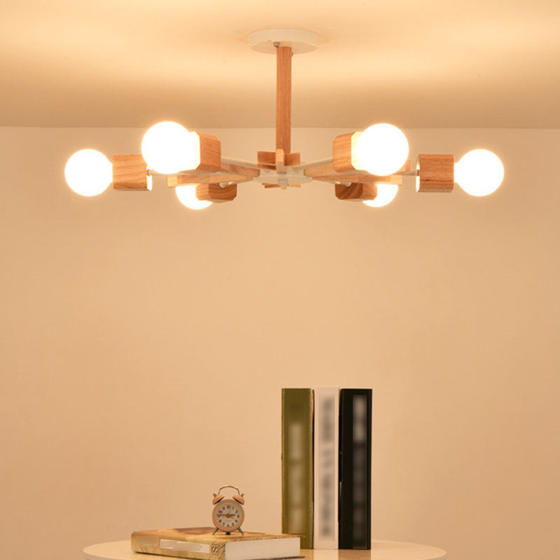 Creative Simplicity Wooden Pendant Lights for Drawing Room Coffee Shop