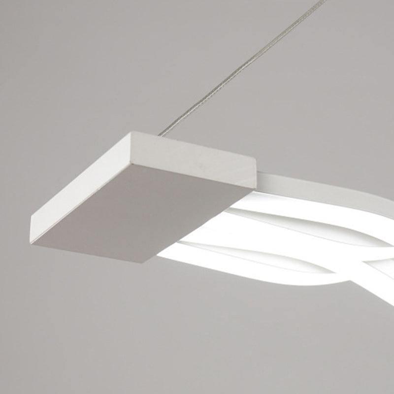 Modern Concise LED Island Light Lacquered Iron Linear Pendant Light with Acrylic Shade