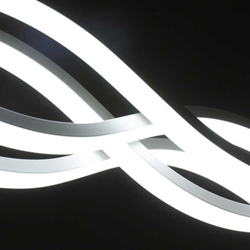 Modern Concise LED Island Light Lacquered Iron Linear Pendant Light with Acrylic Shade