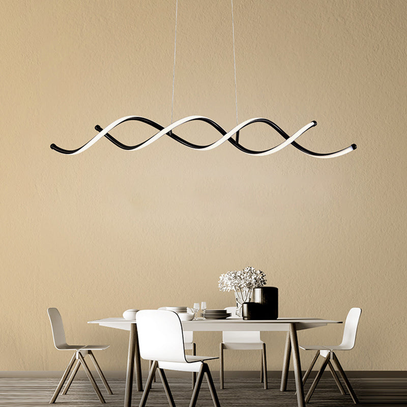 La luce moderna di Isola LED Minimalist Frestato in alluminio Luce a sospensione lineare con ombra silicone