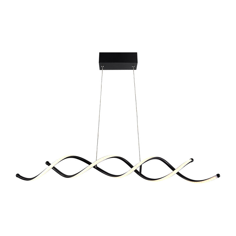 Modern Minimalist LED Island Light Froested Aluminium Linear Pendant Light with Silicone Shade