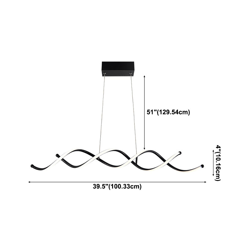 La luce moderna di Isola LED Minimalist Frestato in alluminio Luce a sospensione lineare con ombra silicone
