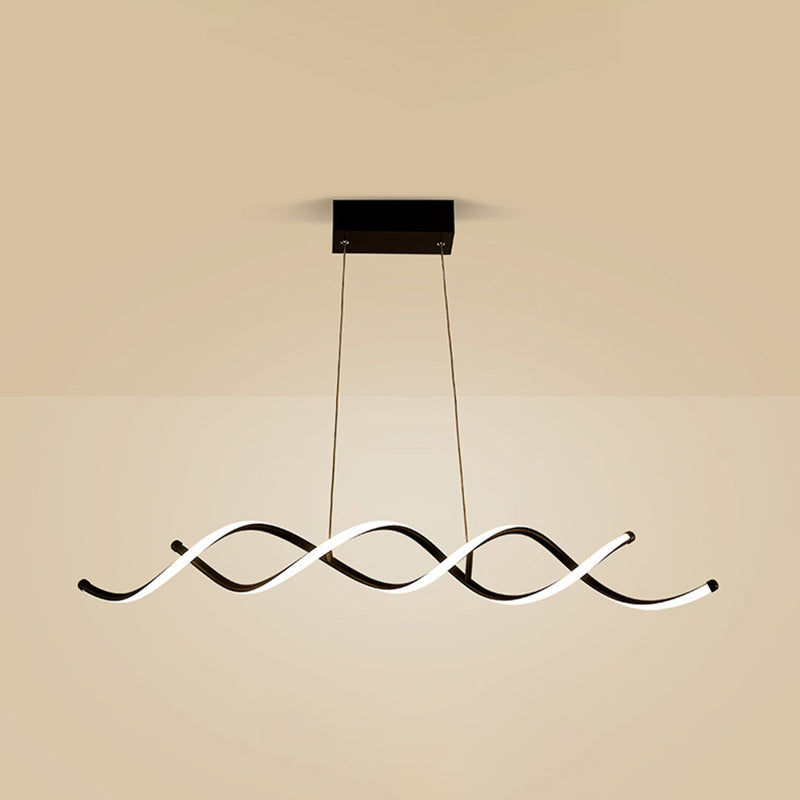 Modern Minimalist LED Island Light Froested Aluminium Linear Pendant Light with Silicone Shade