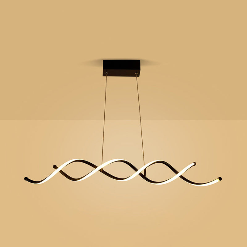 Modern Minimalist LED Island Light Froested Aluminium Linear Pendant Light with Silicone Shade