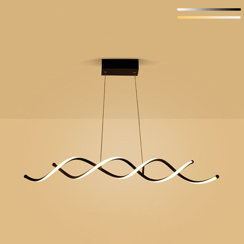 Modern Minimalist LED Island Light Froested Aluminium Linear Pendant Light with Silicone Shade