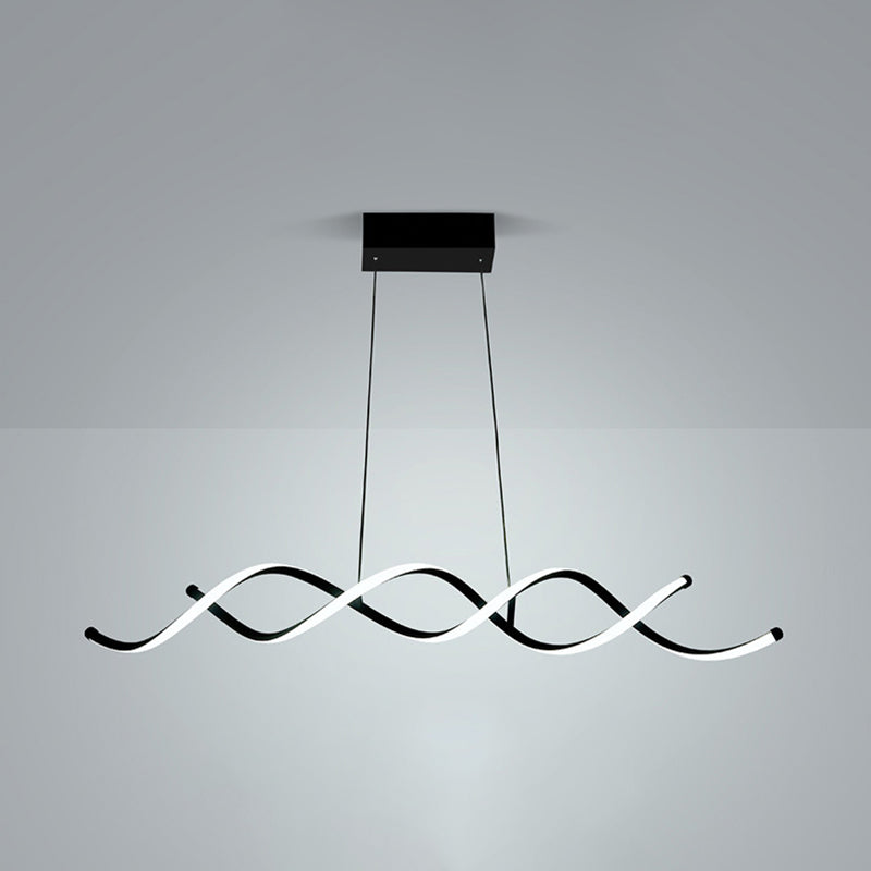 Modern Minimalist LED Island Light Froested Aluminium Linear Pendant Light with Silicone Shade