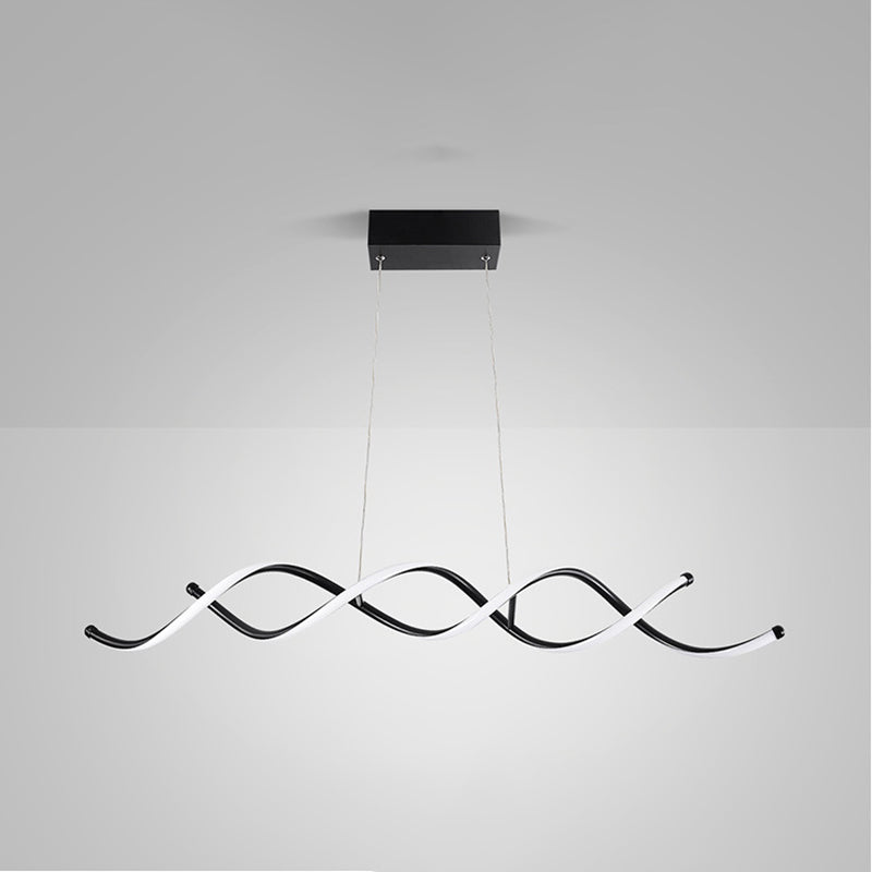 Modern Minimalist LED Island Light Froested Aluminium Linear Pendant Light with Silicone Shade