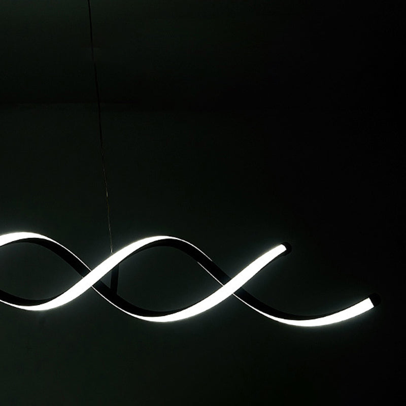Modern Minimalist LED Island Light Froested Aluminium Linear Pendant Light with Silicone Shade