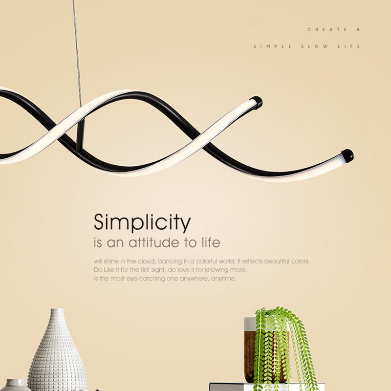 La luce moderna di Isola LED Minimalist Frestato in alluminio Luce a sospensione lineare con ombra silicone