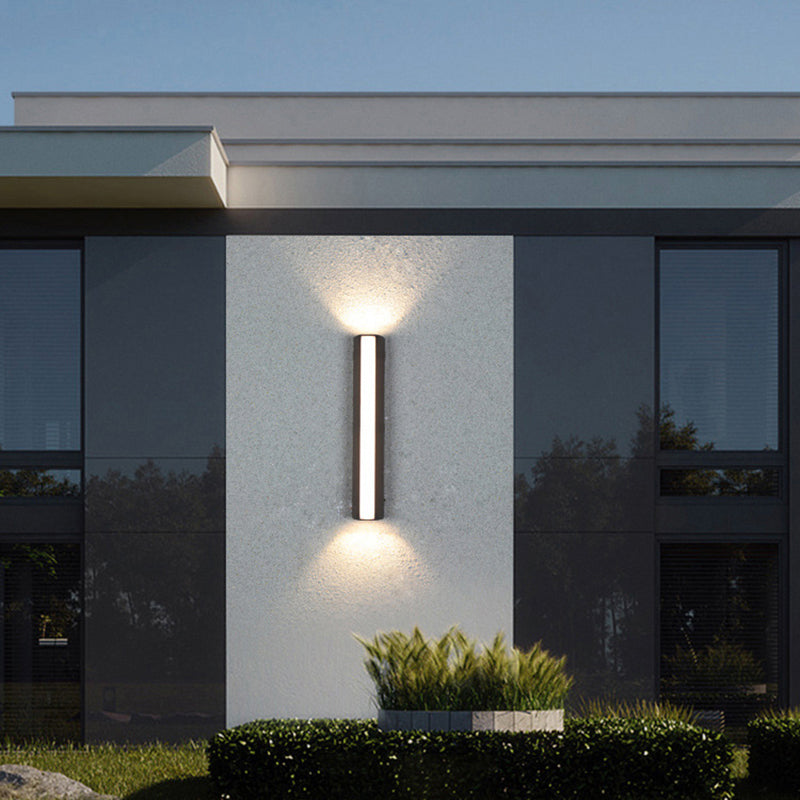 Modern Wall Sconce 1 illuminazione nero in alluminio nero illuminazione montata per giardino