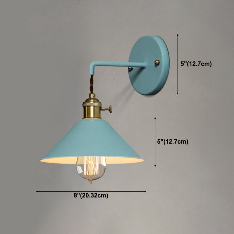 Clad Cone Light Industrial Style 1 Light Metal Wall Sconce Light Fixture