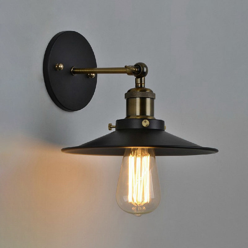 Einzigartige Schattenleuchte Industrial Style 1 Lichtmetall Wandleuchte Leuchte in Schwarz