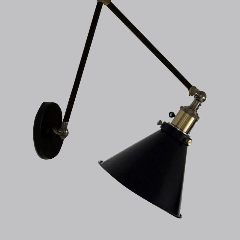 Einzigartige Schattenleuchte Industrial Style 1 Lichtmetall Wandleuchte Leuchte in Schwarz
