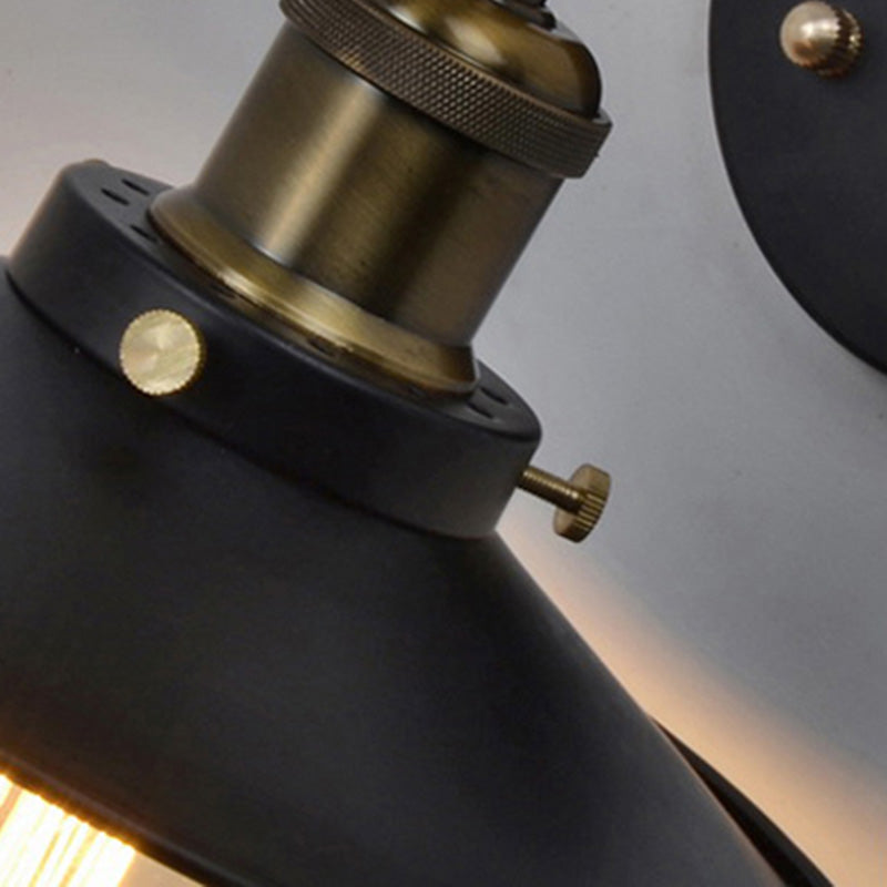 Einzigartige Schattenleuchte Industrial Style 1 Lichtmetall Wandleuchte Leuchte in Schwarz