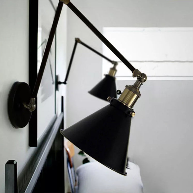 Einzigartige Schattenleuchte Industrial Style 1 Lichtmetall Wandleuchte Leuchte in Schwarz