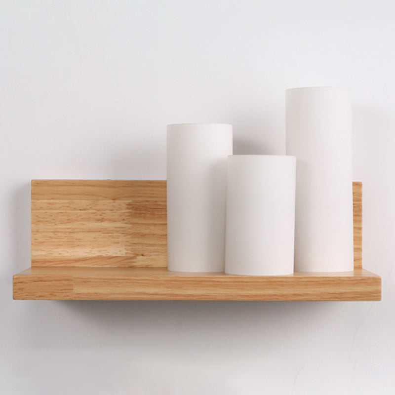 Ligne de verrouille de couleur de couleur en simplicité moderne lampe murale géométrique en bois, navires sans décorations