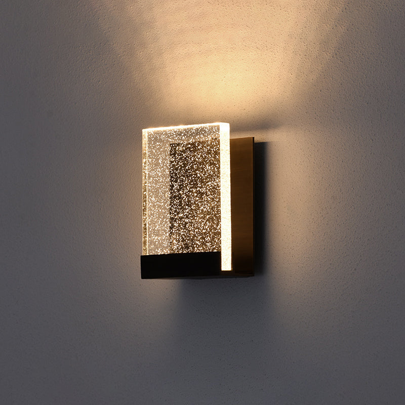 1 Licht klares kristallwandmontiertes Leuchtenmesser moderner rechteckiger Leuchtenlicht