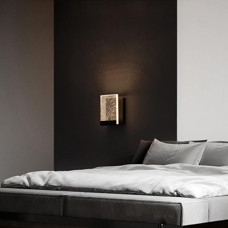 1 Licht klares kristallwandmontiertes Leuchtenmesser moderner rechteckiger Leuchtenlicht