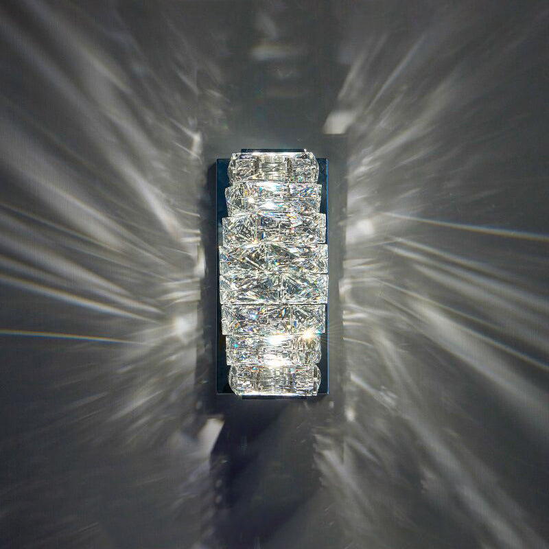 Stile moderno fidefuggi di illuminazione a parete in cristallo trasparente luci di applique a parete uniche a 1 luce